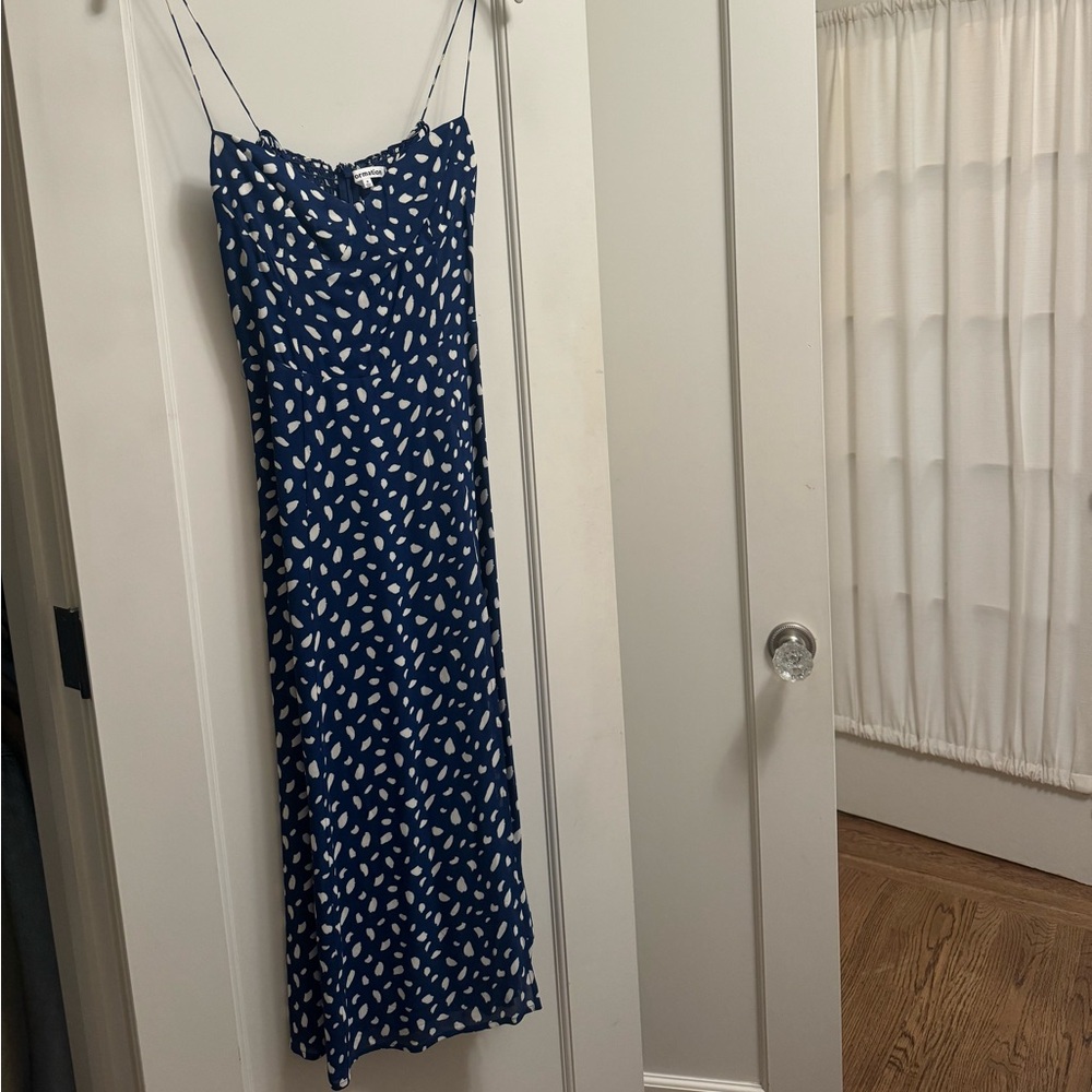 Blue and white reformation dress